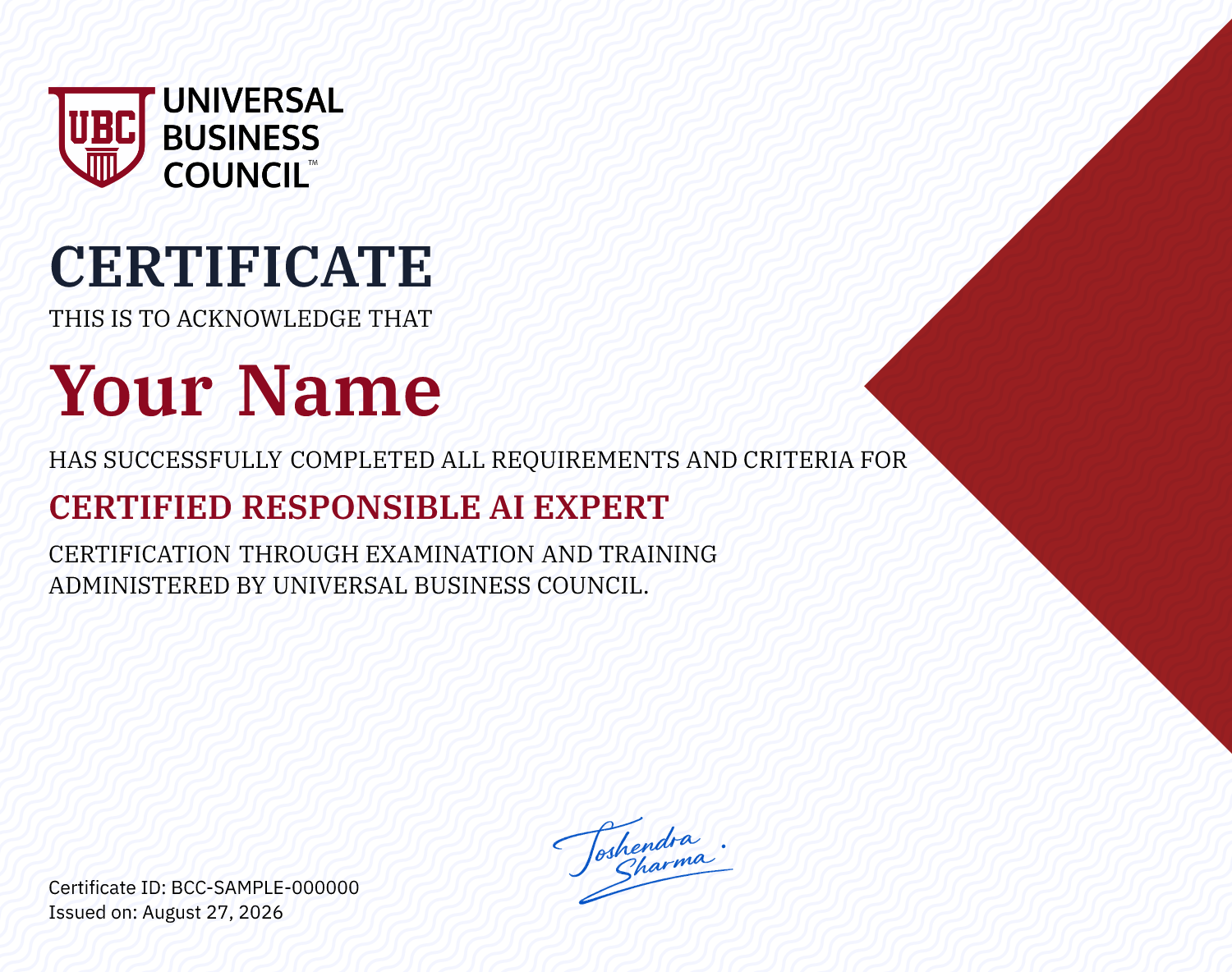 Certified Responsible AI Expert